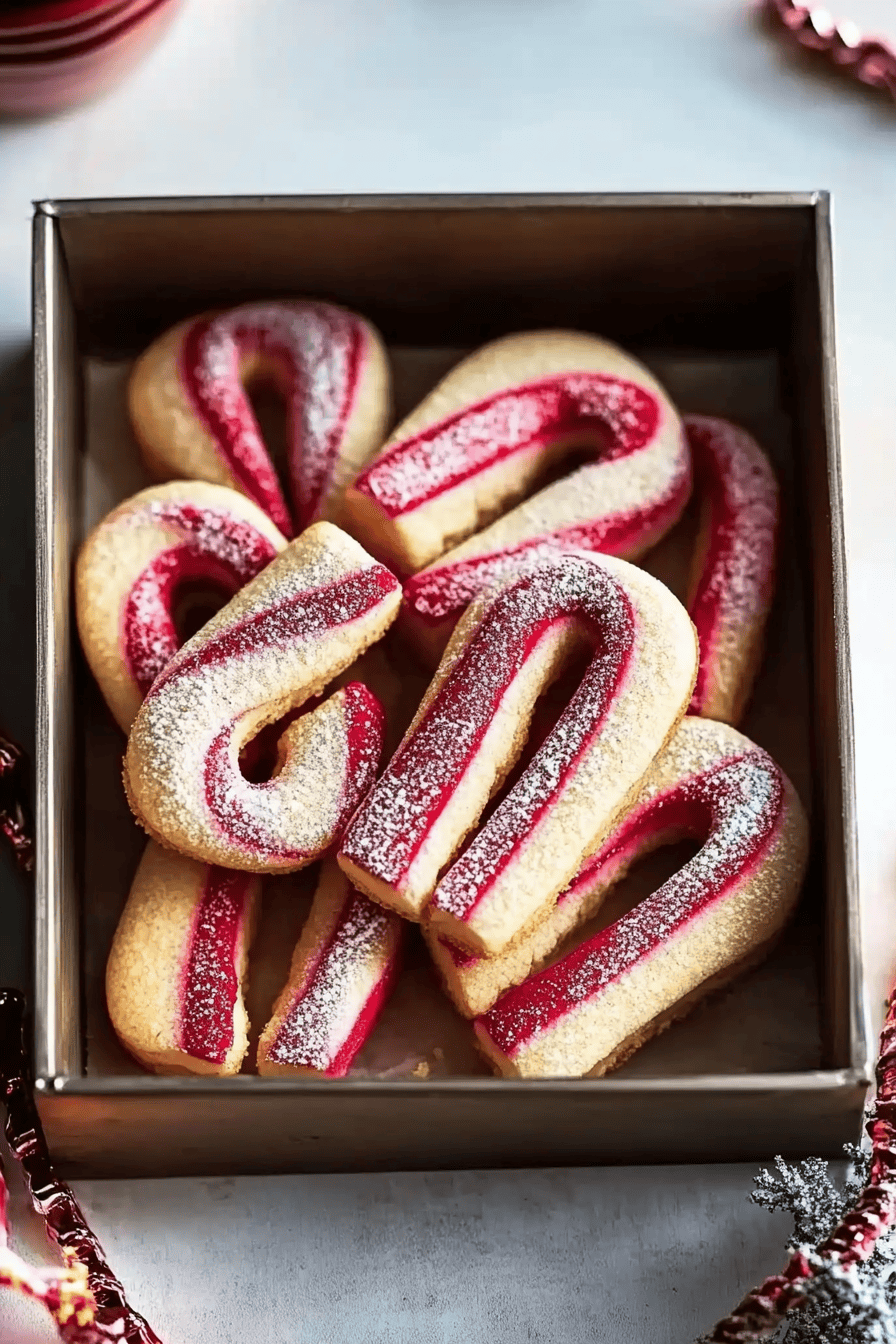 Candy Cane Shortbread Cookies