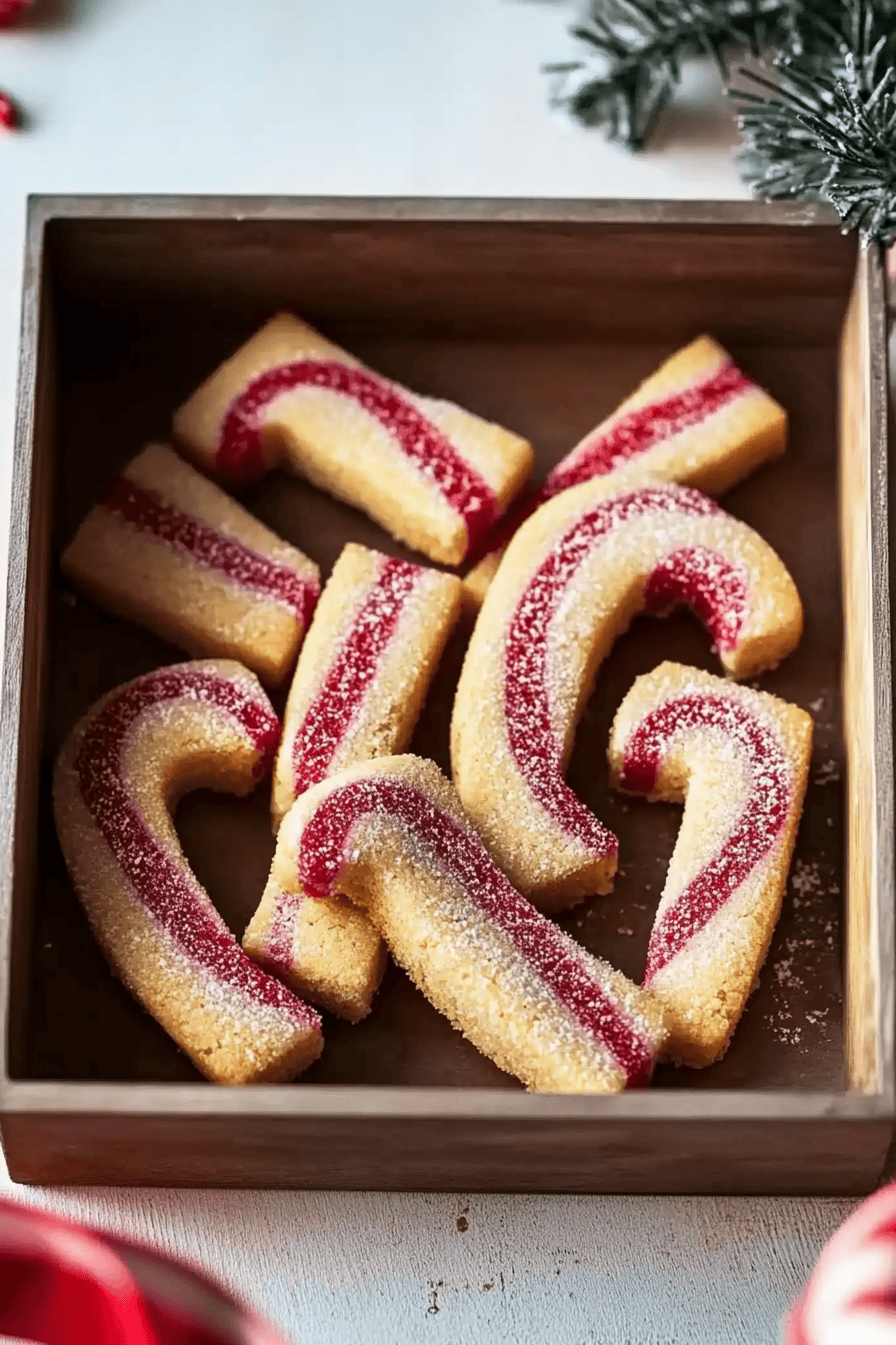 Candy Cane Shortbread Cookies