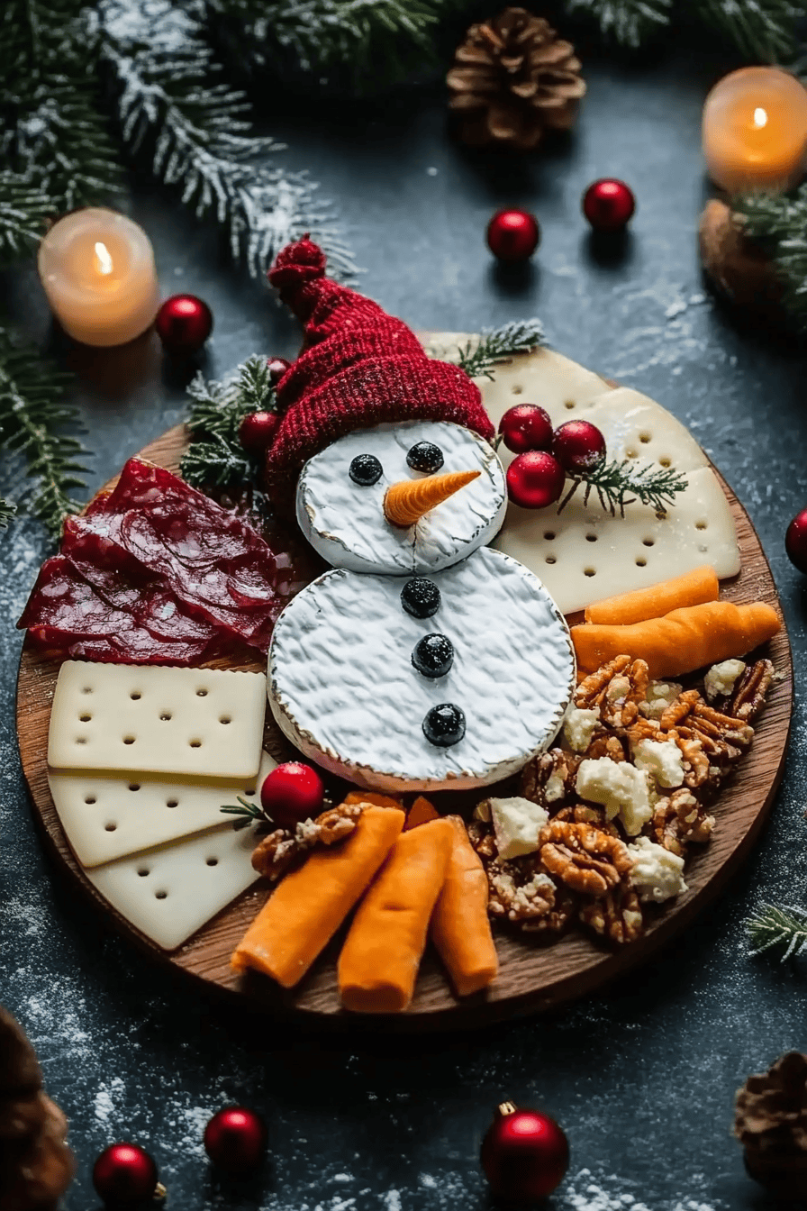 Christmas Snowman Cheese Board
