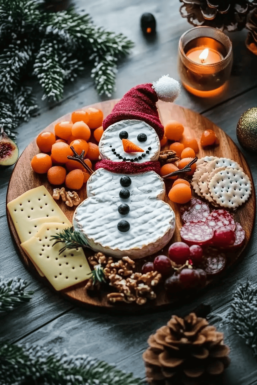Christmas Snowman Cheese Board