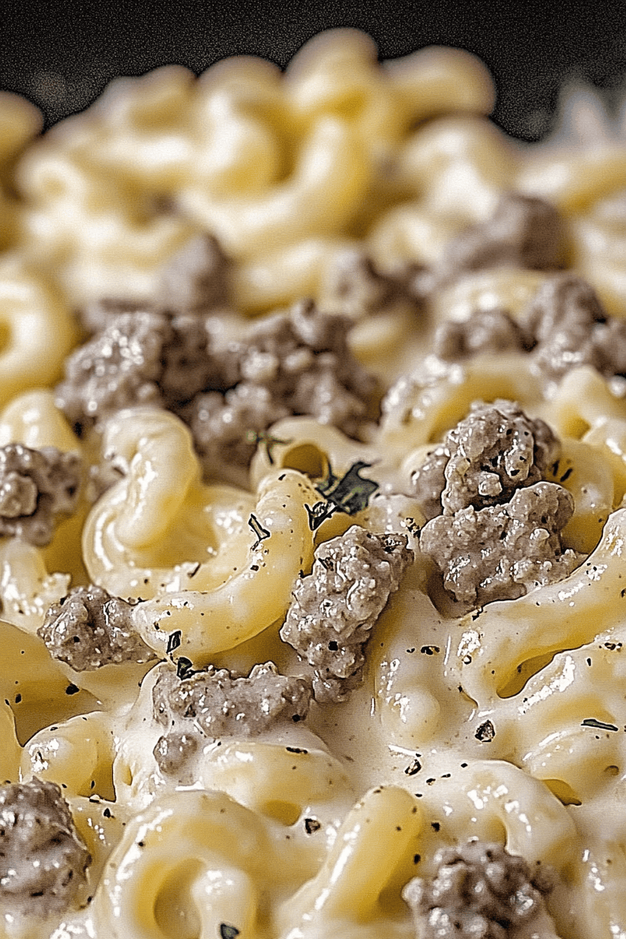 Ground Beef Alfredo Pasta