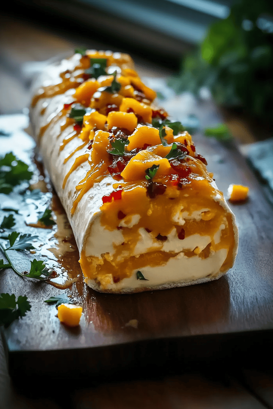Spicy Mango Chutney Cheese Log