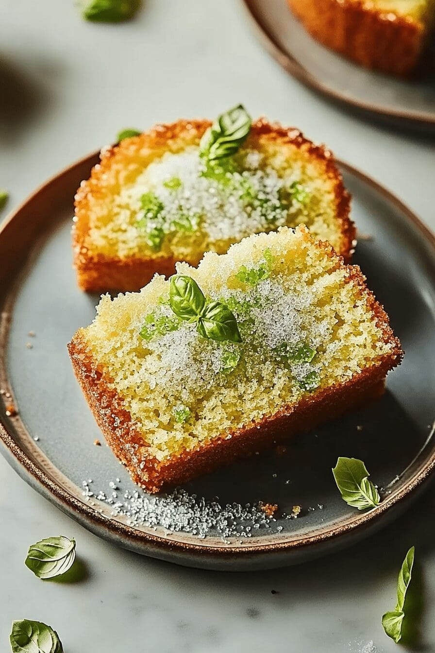 basil sugar pound cakes