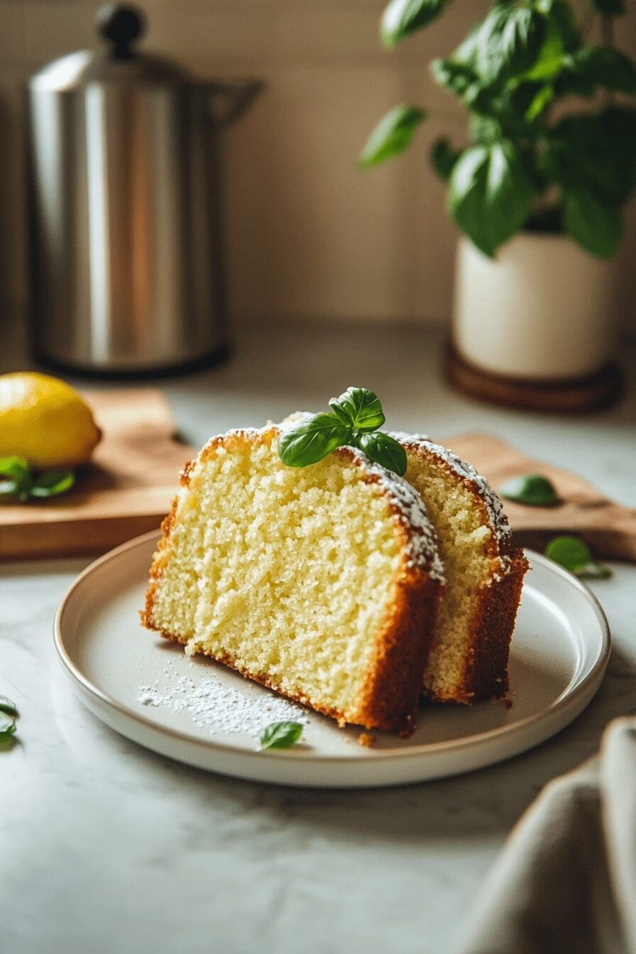 basil sugar pound cakes