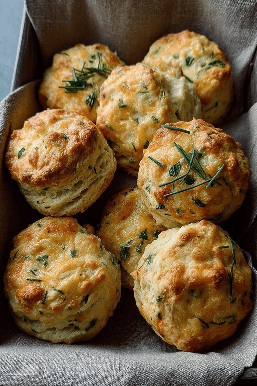 fluffy cheese chive biscuits
