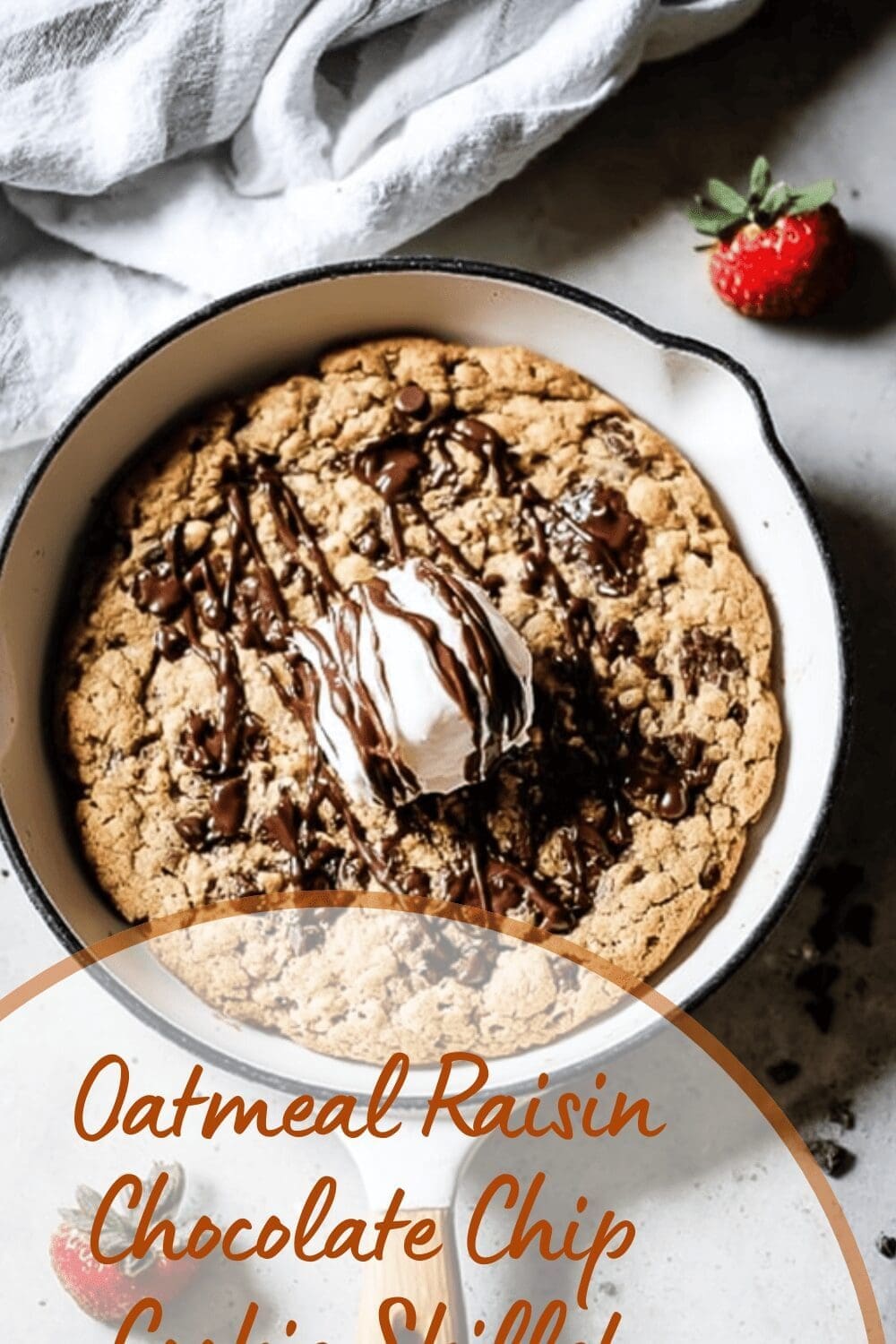 Oatmeal Raisin Chocolate Chip Cookie Skillet