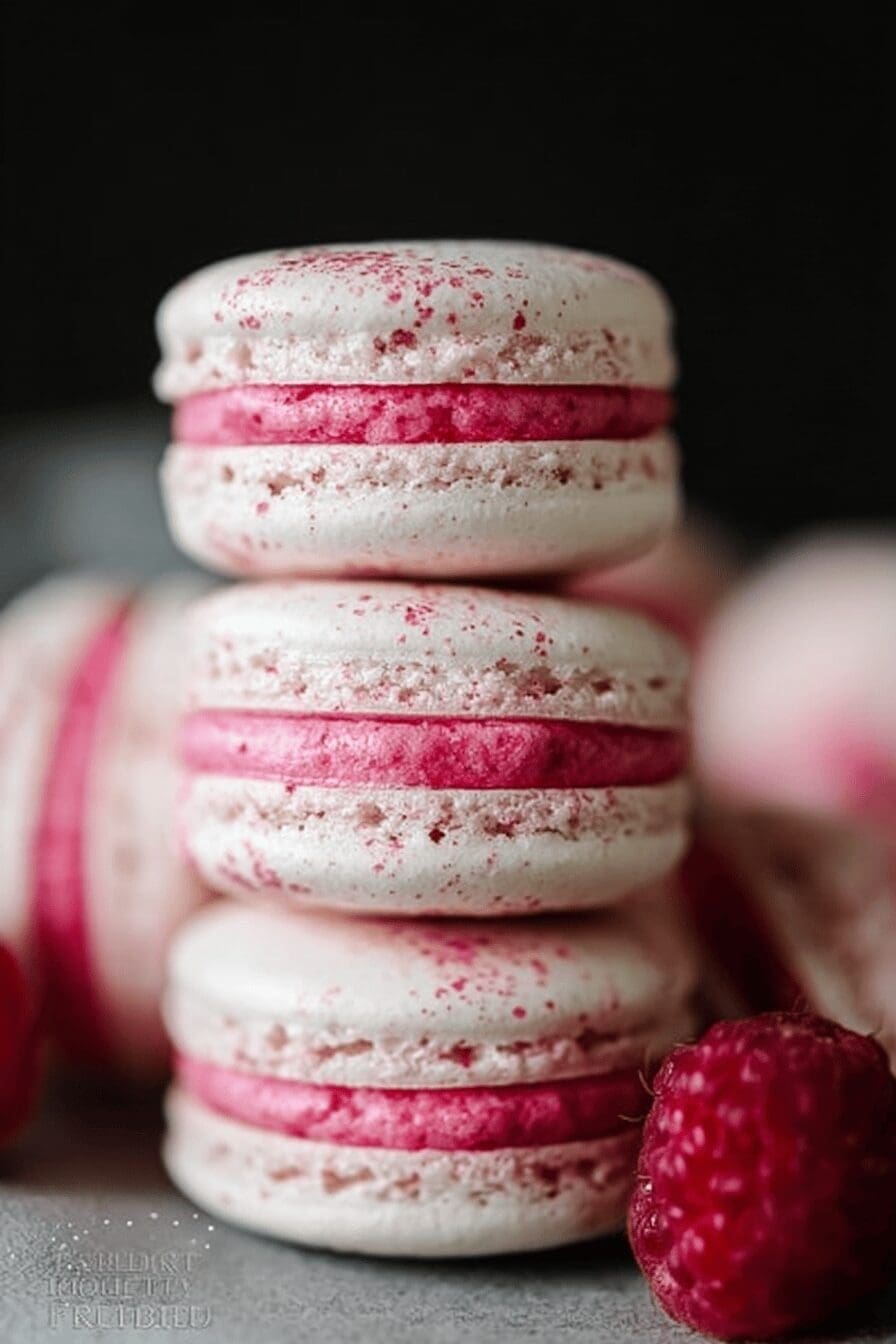 Raspberry Macarons