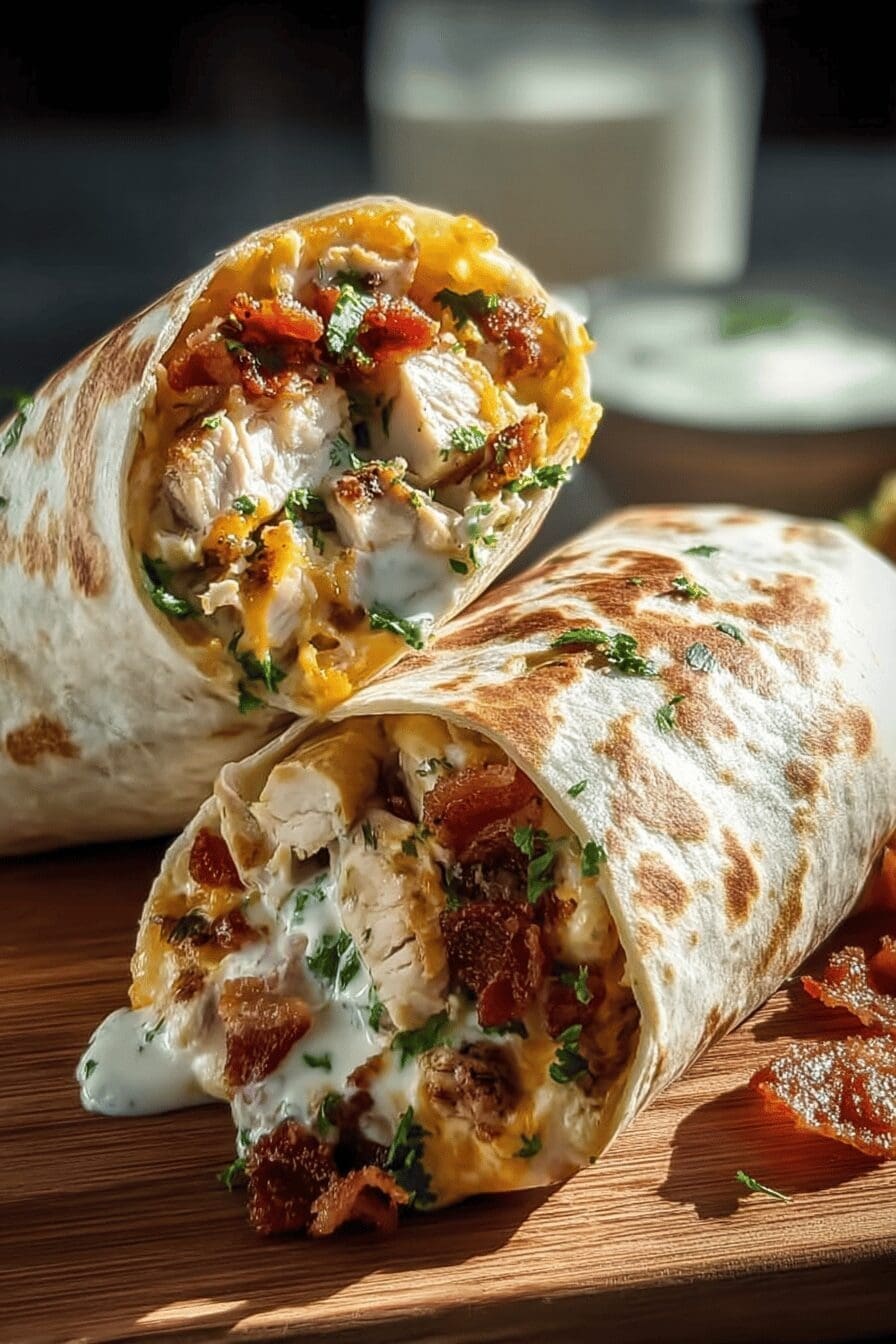 Bacon Ranch Chicken Wraps