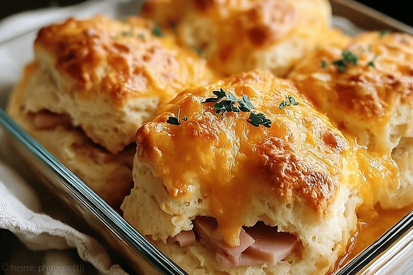 Ham Cheese Butter Swim Biscuits
