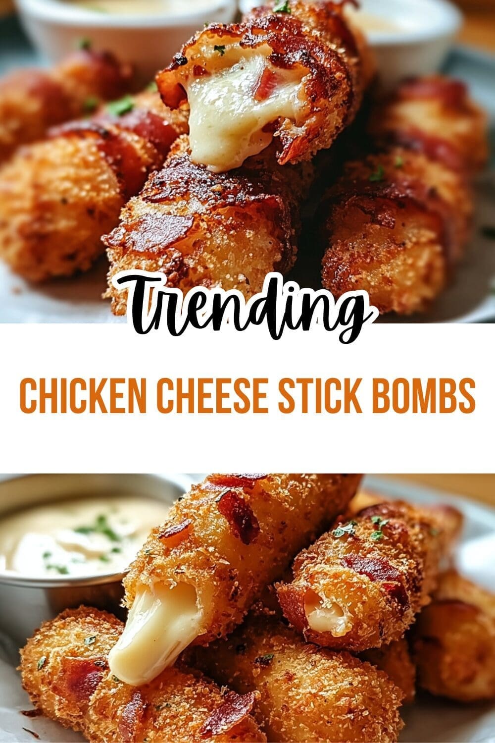 Chicken Cheese Stick Bombs