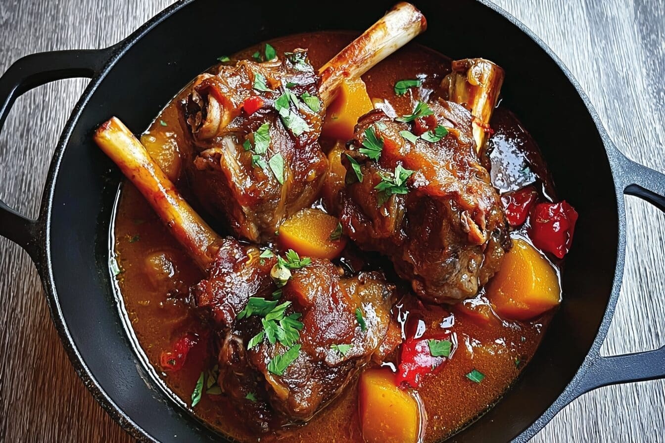 Slow Cooked Lamb Shanks