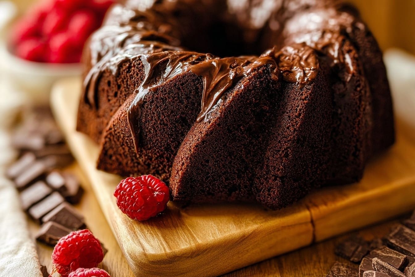 Chocolate Bundt Cake Raspberry Cheesecake Filling