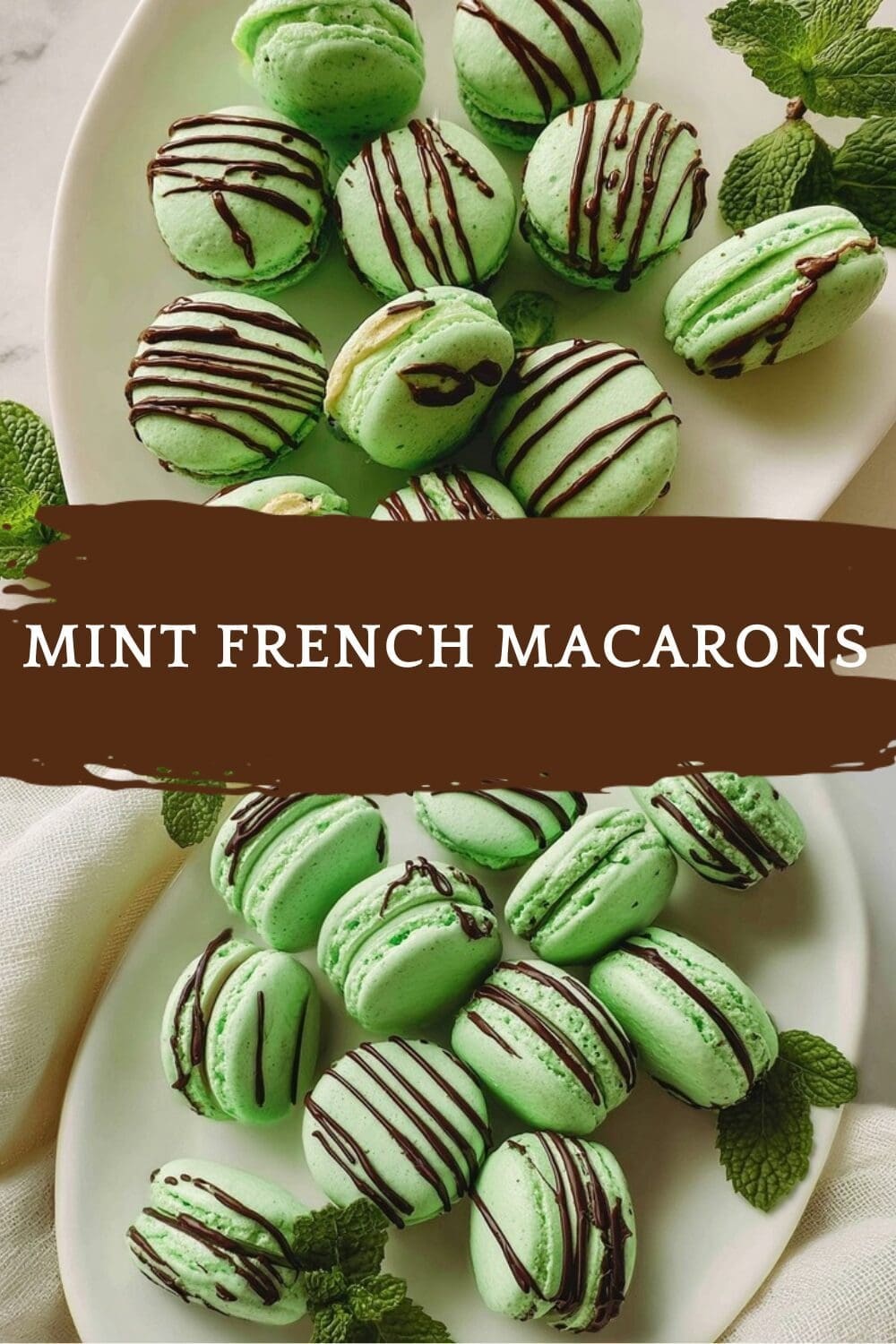 Mint French Macarons