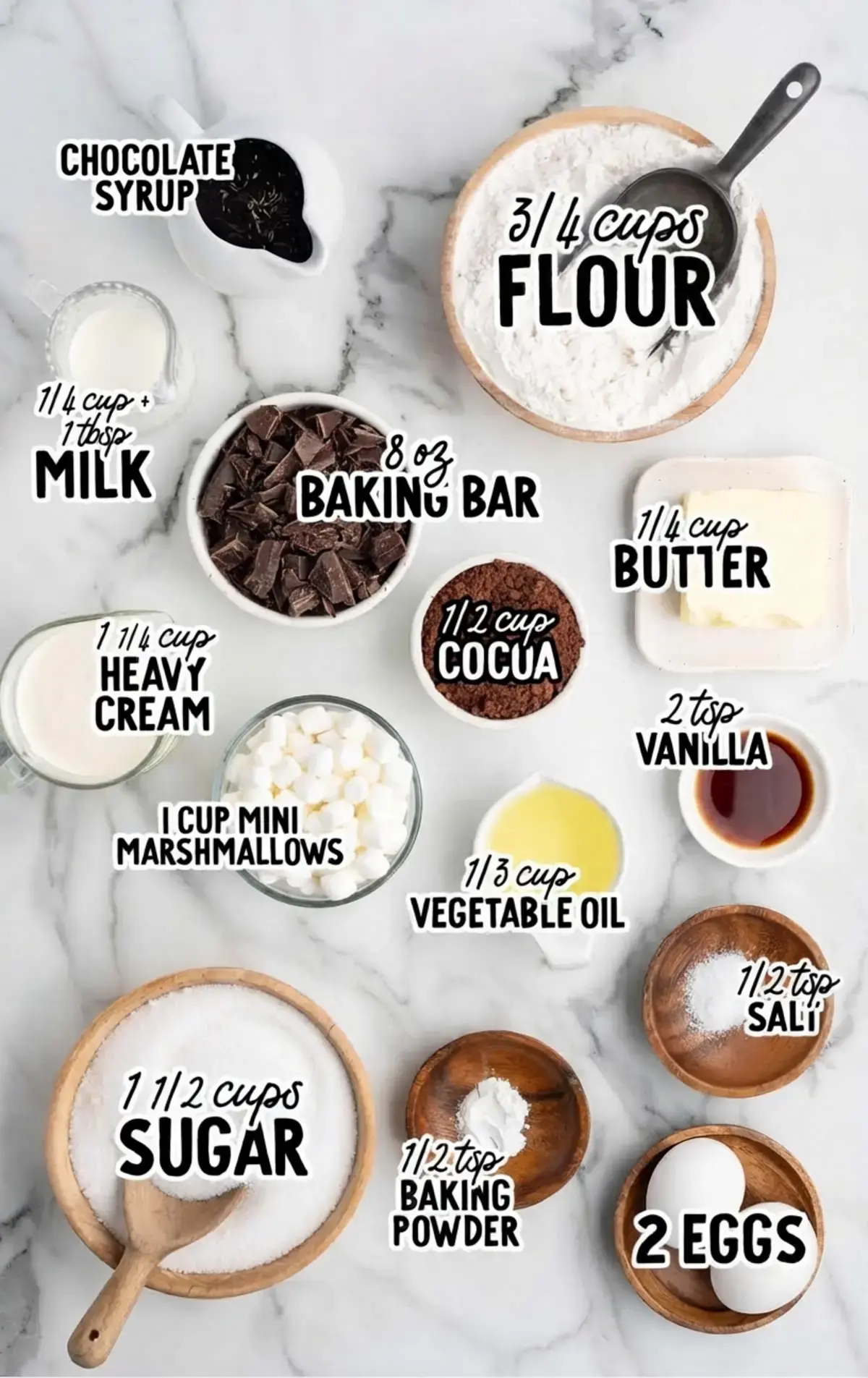 Chocolate Mousse Brownies, Ingredients Needed
