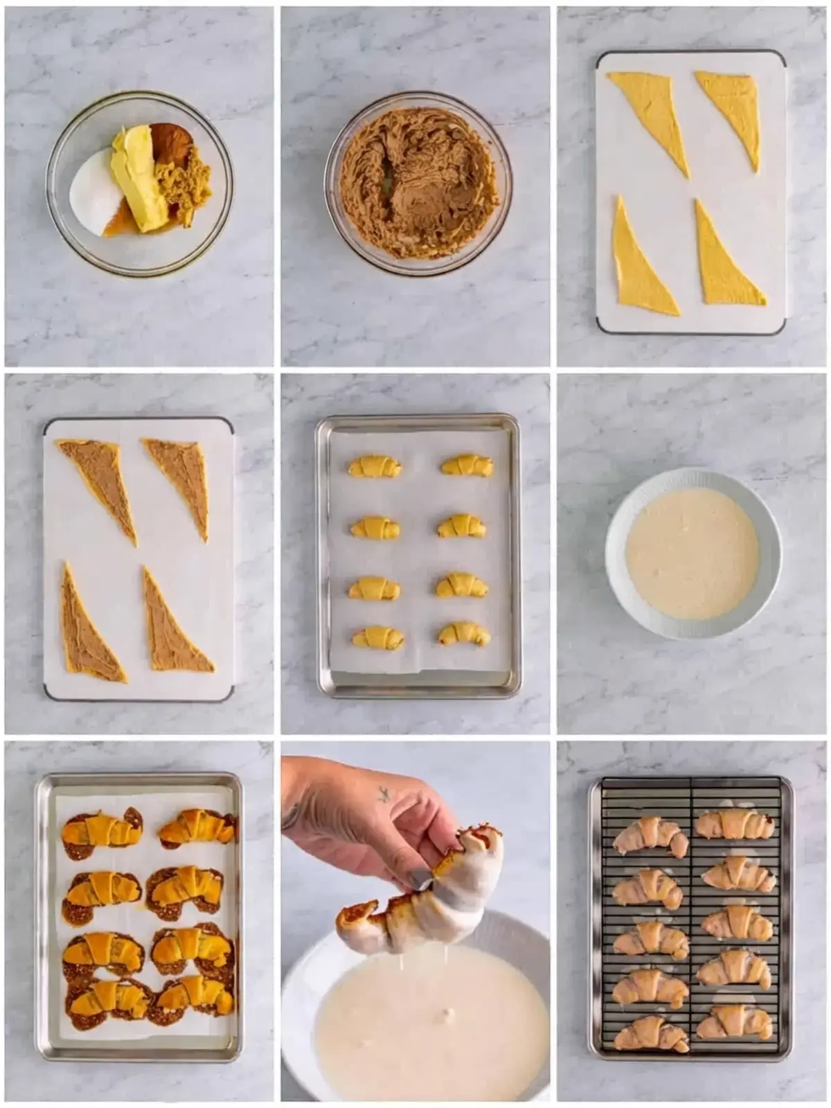 Cinnamon Crescent Rolls, How to make cinnamon crescent rolls, step by step