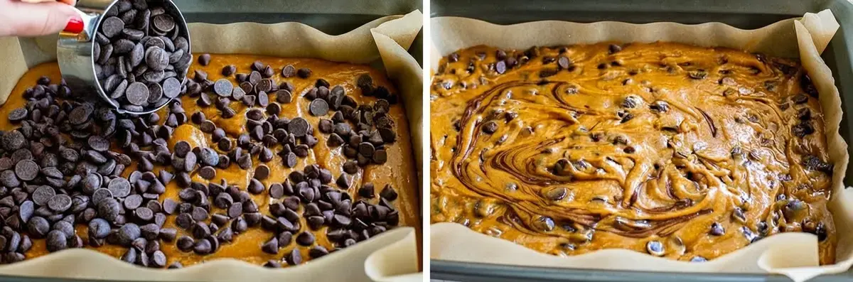 Pumpkin Bars With Chocolate Chips, Pumpkin acts like an egg